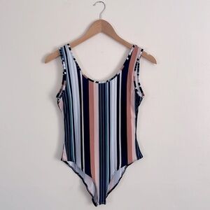 Charlotte Russe Bodysuit - Striped Tank
